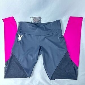 🅽🅴🆆 𝗥𝗔𝗥𝗘 𝐏𝐋𝐀𝐘𝐁𝐎𝐘 x Onzie black fuchsia 💕 mesh track legging, S/M